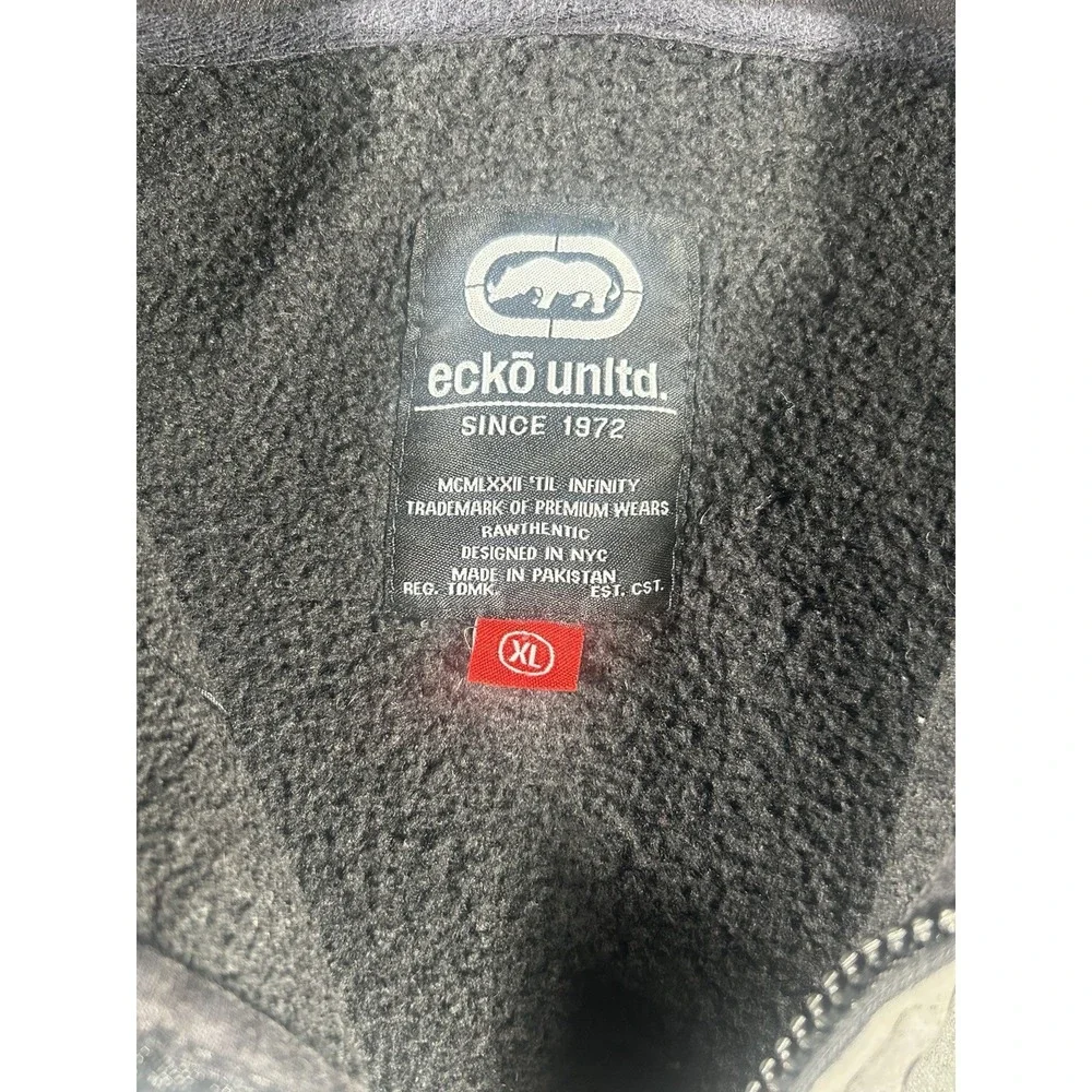 Ecko Unitd.‎ Rhino Logo Full Zip Hoodie Black Size XL